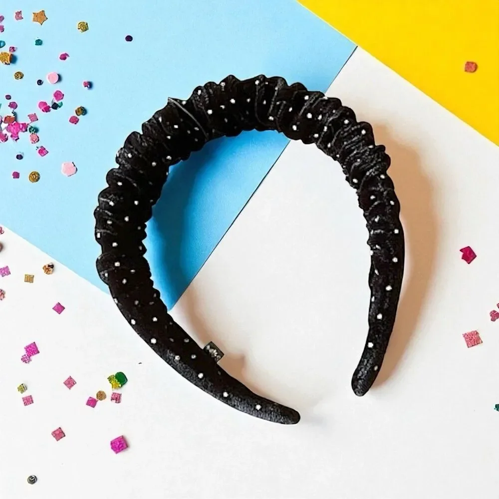 LELE SADOUGHI Jet Dot Velvet Kelly Headband BRAND NEW WITH TAGS RV $85